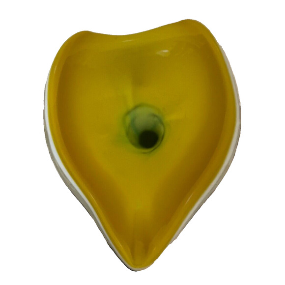 VTG Murano Style Hand Blown Art Glass Vase Jack In The Pulpit Calla Lily 15.25 ” - Picture 7 of 10